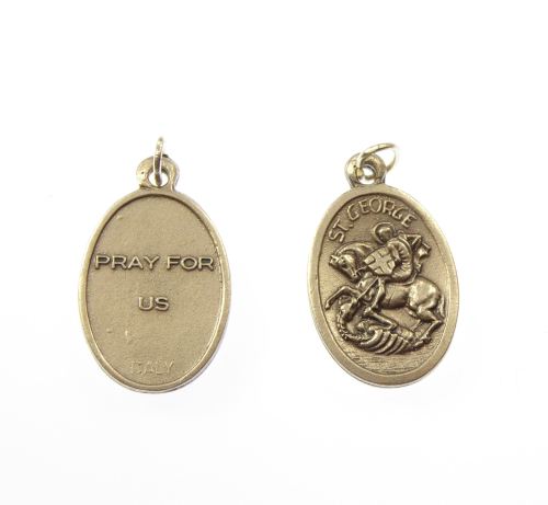Silver metal medal with St. George medal