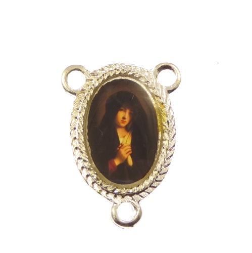 Our Lady of Sorrows silver center rosary finding 25mm