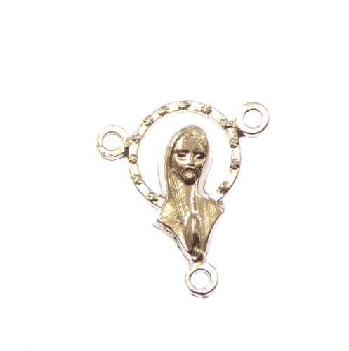 17mm rosary beads center - Virgin Mary - silver