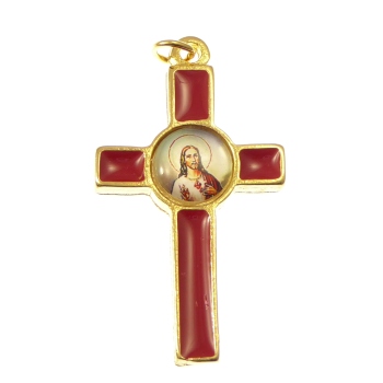 Rosary cross with the Sacred Heart image