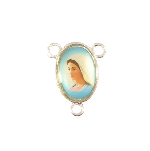Center with the Queen of Peace image 17mm silver