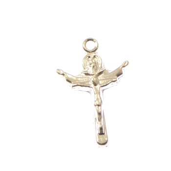 Small rosary cross crucifix, trinity style, silver plated