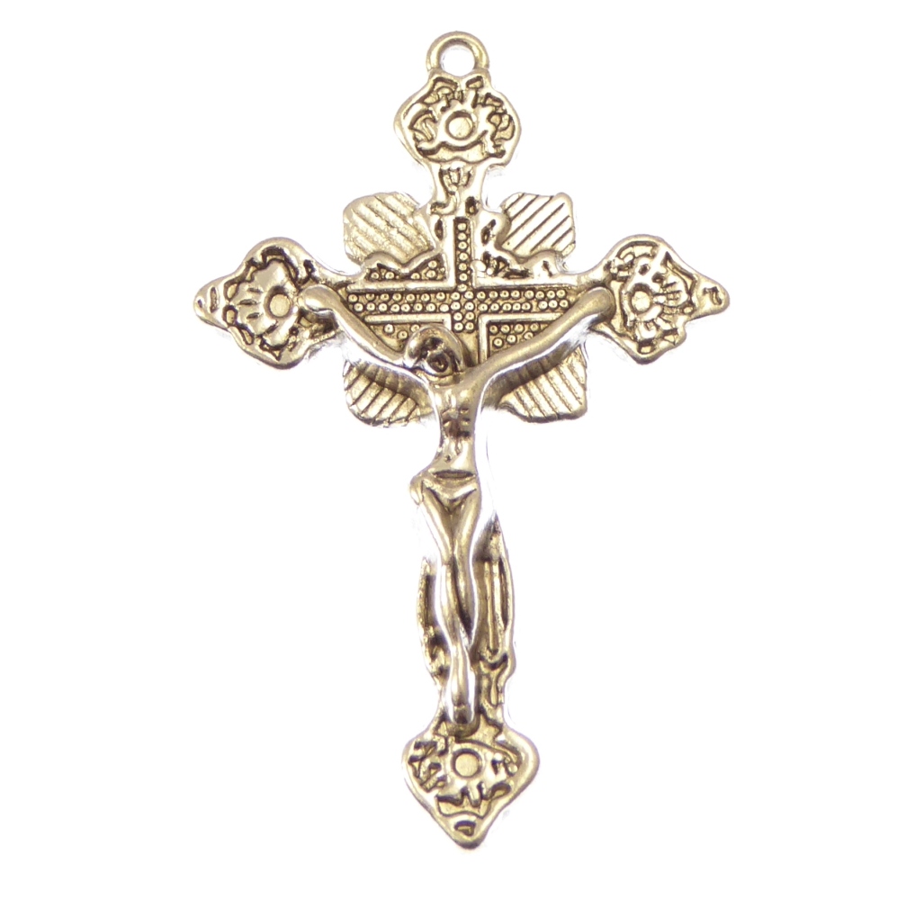 Wholesale silver shine large 5cm crucifix cross x 10