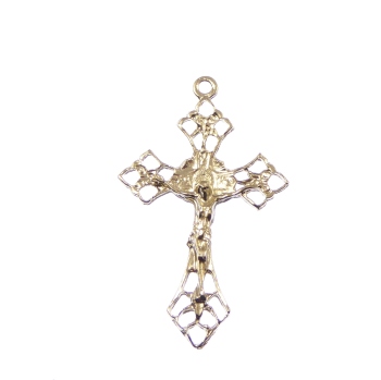 Wholesale silver basic metal crucifix part crosses x 10 pendant