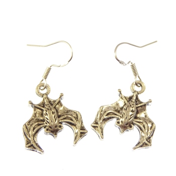 Dangly bat earrings with sterling silver hooks