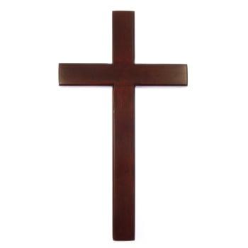 15cm wooden Mahogany large wall hanging cross brown wood smooth