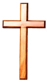 35cm wooden Mahogany large wall hanging cross brown wood smooth