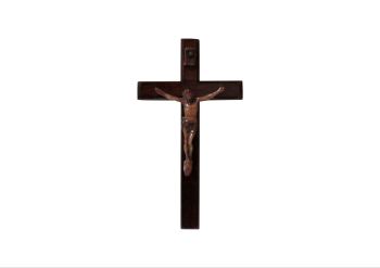 10cm wooden mahogany magnet corpus cross crucifix brown wood fridge gift