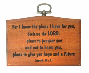 Small 9.5cm Jeremiah 29:11 For I know the plans Christian plaque wooden