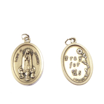 Silver metal Our Lady of Fatima medal pendant 2cm