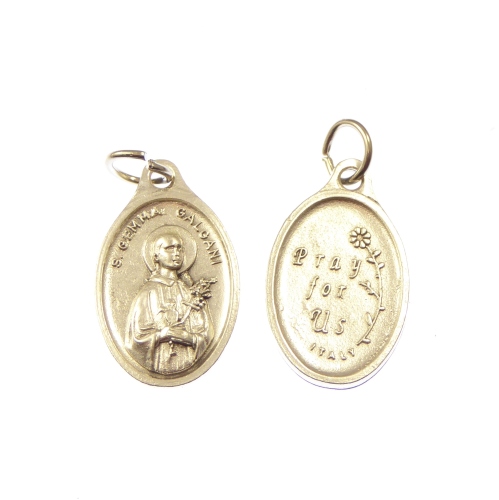 St. Gemma Galgani medal pendant - silver colour metal 2cm