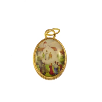 Gold Our Lady of Knock rosary medal 2.5cm