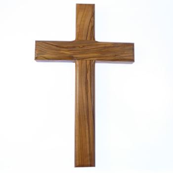 8" 20cm solid genuine olive wood wall hanging cross Christian gift hand carved