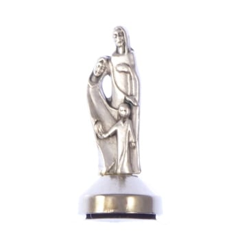 Magnetic and adhesive metal Holy Family statue