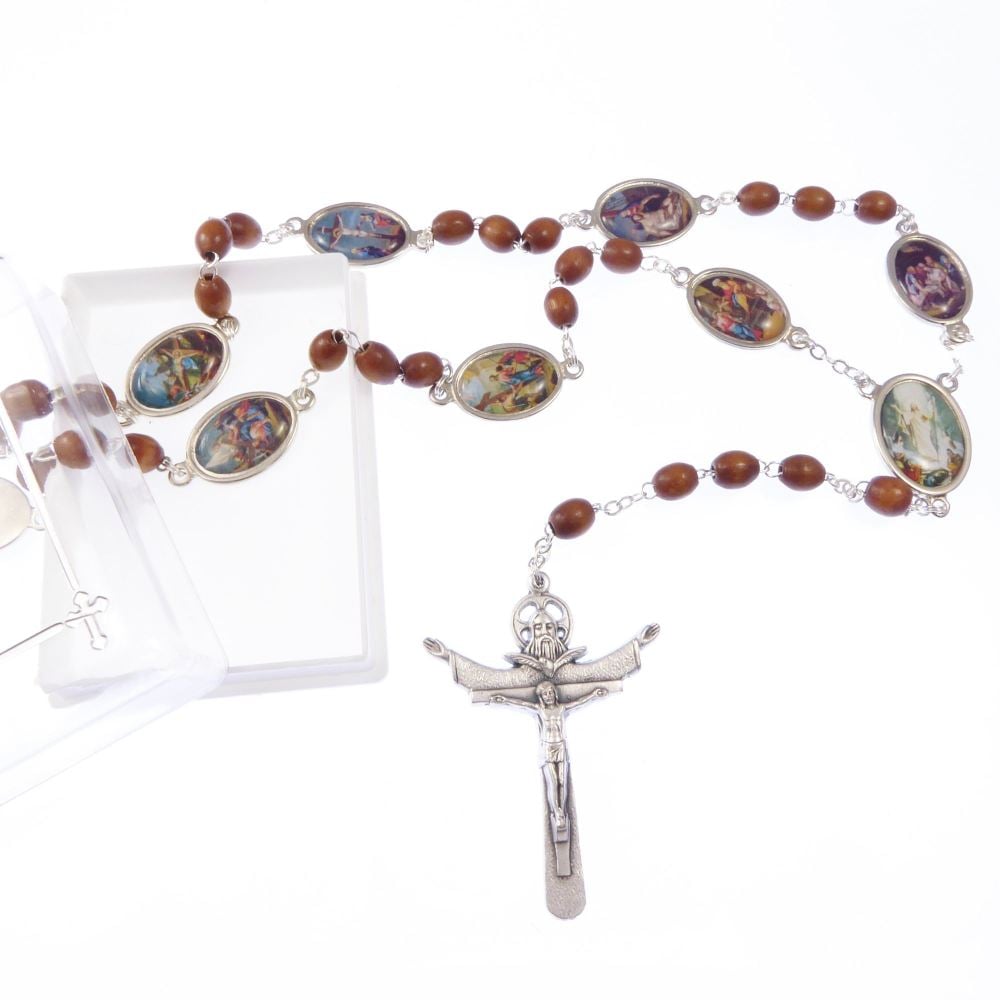Stations of the Cross rosary beads in gift box