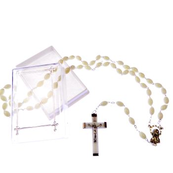 Strong rosary beads that glow in the dark - gift boxed