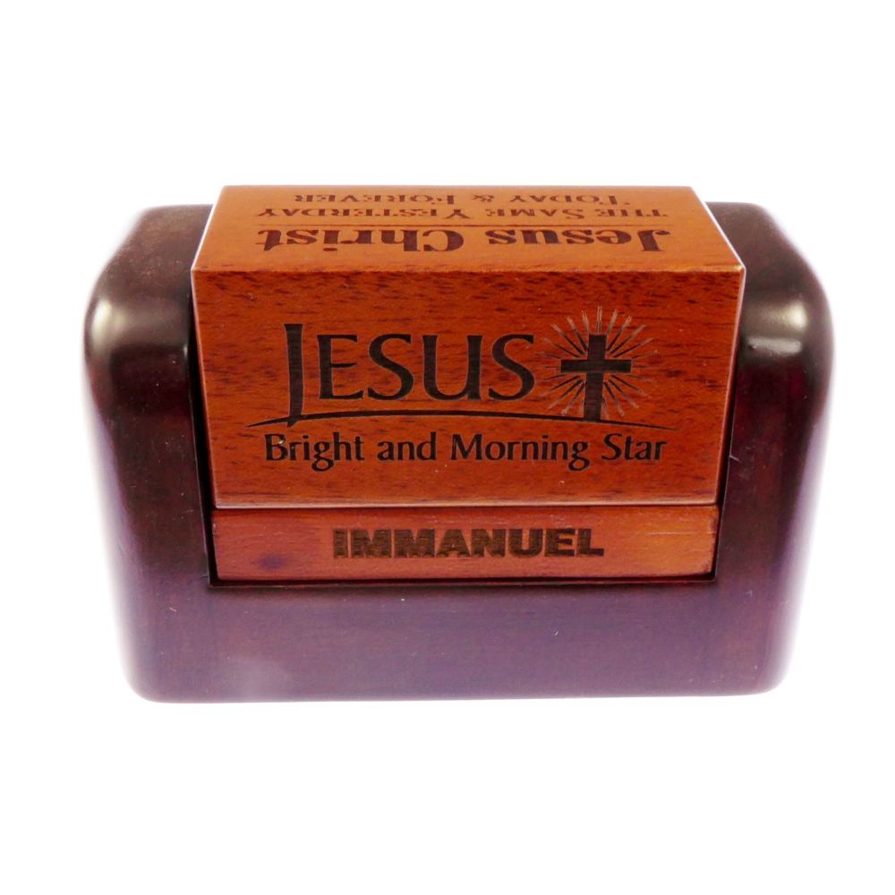 Jesus daily verse solid mahogany desktop gift