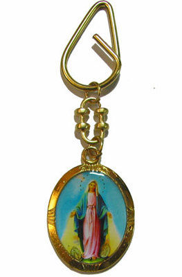 Gold colour Miraculous image key ring