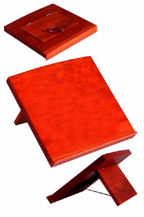 Wood wooden bible book stand folds flat table top 14