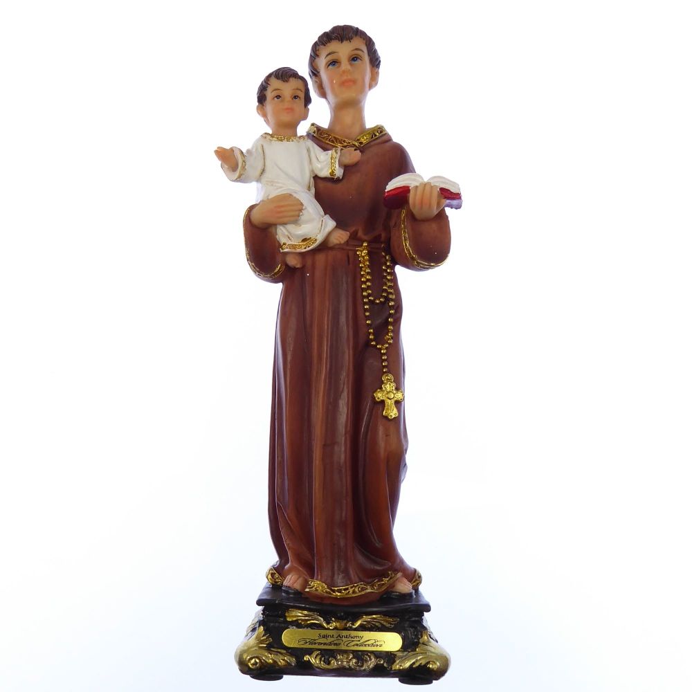 Catholic Porcelain effect resin St. Anthony ornament statue prayer gift 8