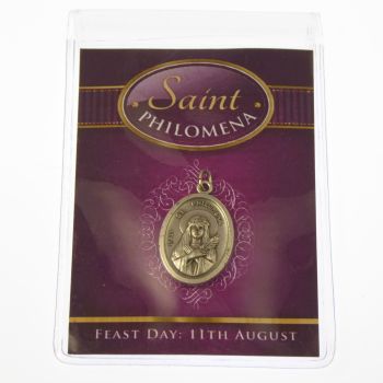 Catholic silver colour metal 2.5cm St. Philomena medal