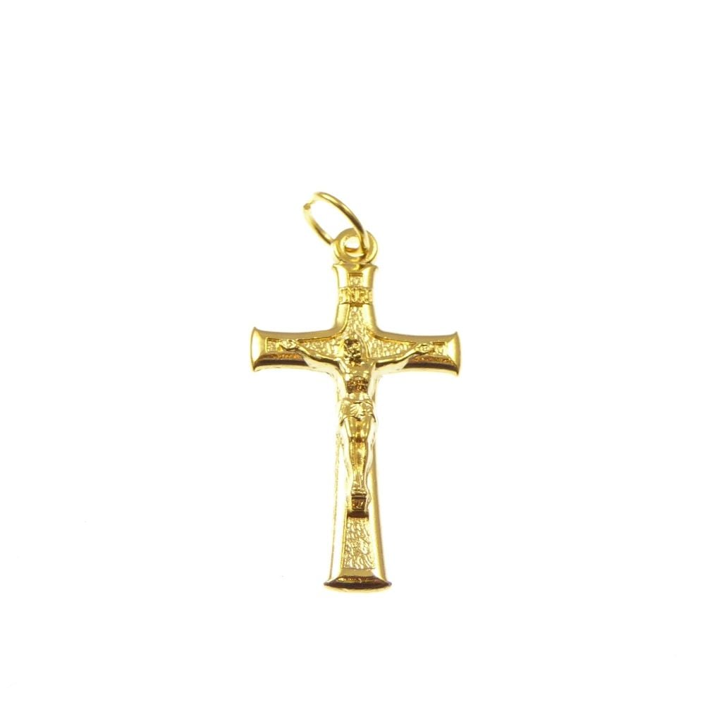 Gold colour metal crucifix cross 3.5cm pendant jewellery with jump ring