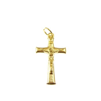 Gold colour metal crucifix cross 3.5cm pendant jewellery with jump ring