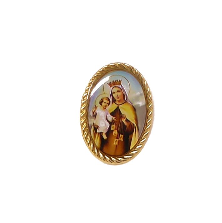 Our Lady of Mount Carmel pin badge button Catholic gift 2.4cm