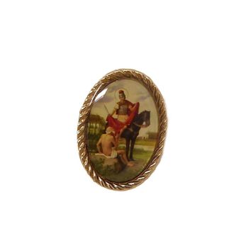 St. Martin of Tours pin badge button Catholic gift 2.4cm