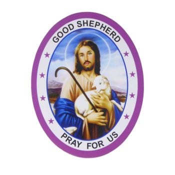 Good Shepherd Pray for us Jesus double sided window sticker 9.2cm 