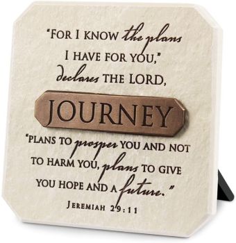 Christian Journey Jeremiah plaque picture standing or wall Bronze detail 10cm