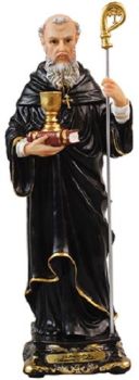 8" / 200mm Saint St Benedict Italian Florentine Resin Statue