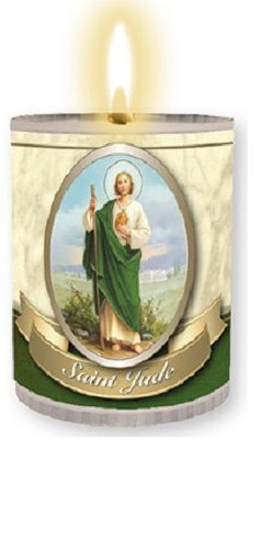 4 x St. Jude Candles Burns for 24 Hours Picture on The Front Prayer on The 