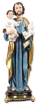 CBC St Joseph & Baby Jesus - 8" Florentine Resin Statue