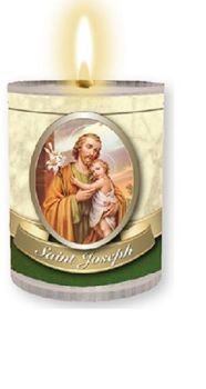 4 x St. Joseph candles Burns for 24 hours Picture on the front Prayer on the back 2.5 inch tall