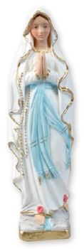 C bc 8.5" (21cm) plaster Our Lady of Lourdes statue ornament
