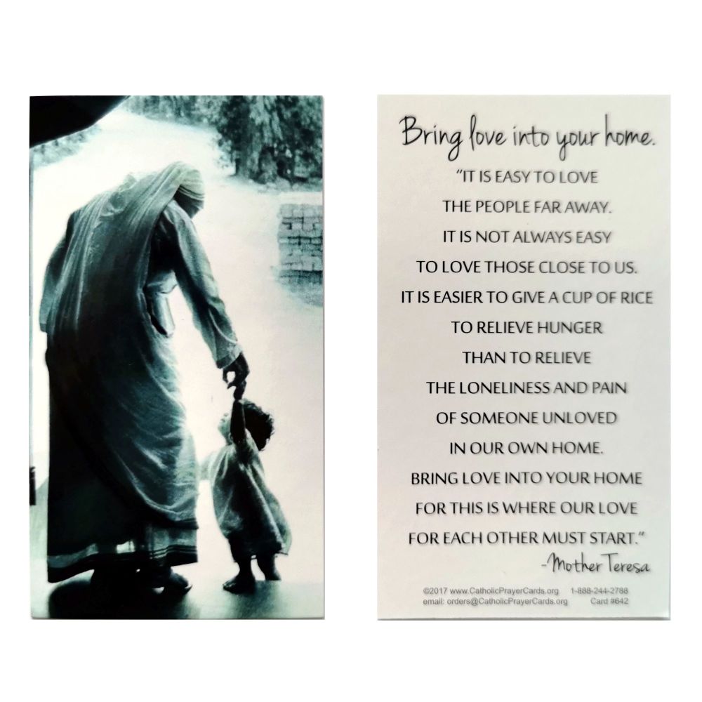 Mother Teresa prayer card