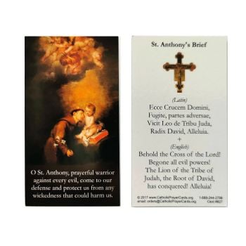 St. Anthony's Brief prayer card 9cm wallet size