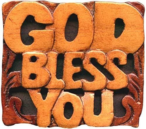 Magnet Mahogany - God Bless You - 2.5in X 2.5in
