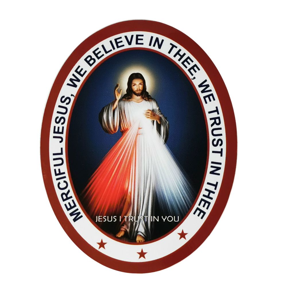 Divine Mercy Jesus Double Sided Window Sticker 9.2cm