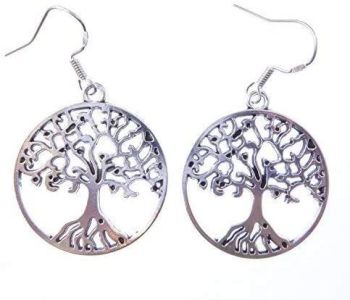 3cm tibetan silver tree of life earrings on sterling silver hooks in a gift bag