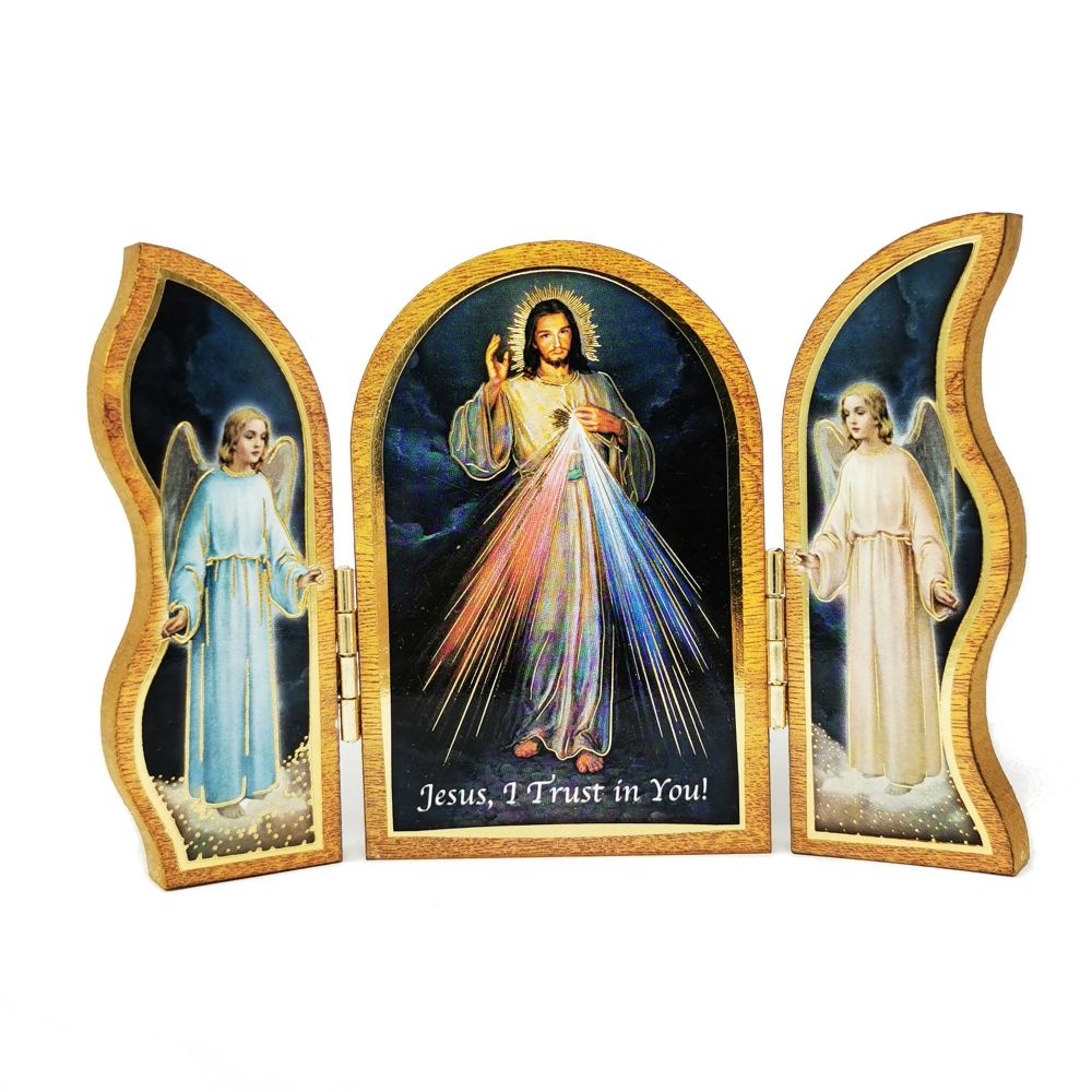 Triptych Divine Mercy Folding Plaque or Triptych