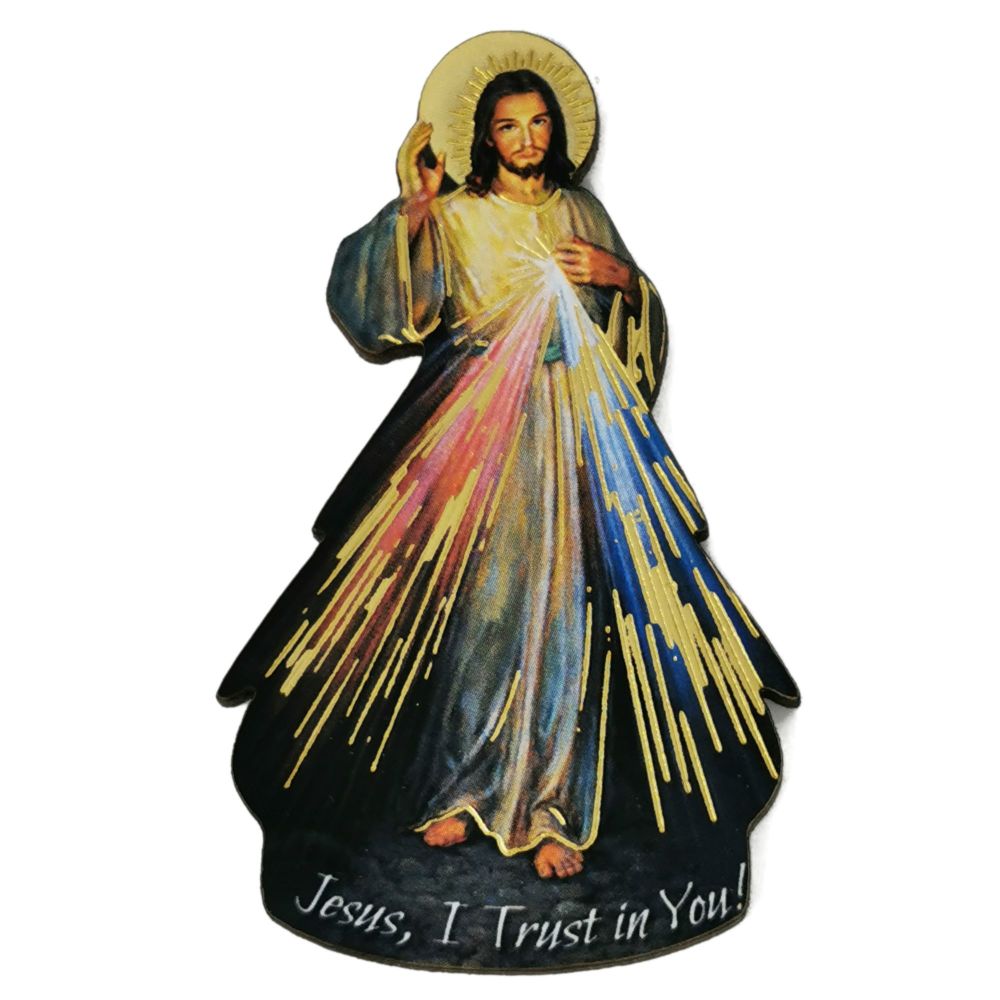  Sacra Famiglia Divine Mercy Jesus I Trust in You - Wooden Fridge Magnet 