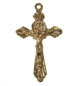 Gold colour metal crucifix cross 4cm pendant 