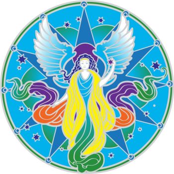 Guardian Angel Mandala Sun Catcher Sticker Sunseal for Windows and Doors 15cm 