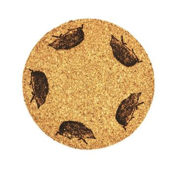  Hedgehog coasters round cork country wildlife design 9.5cm x 4 