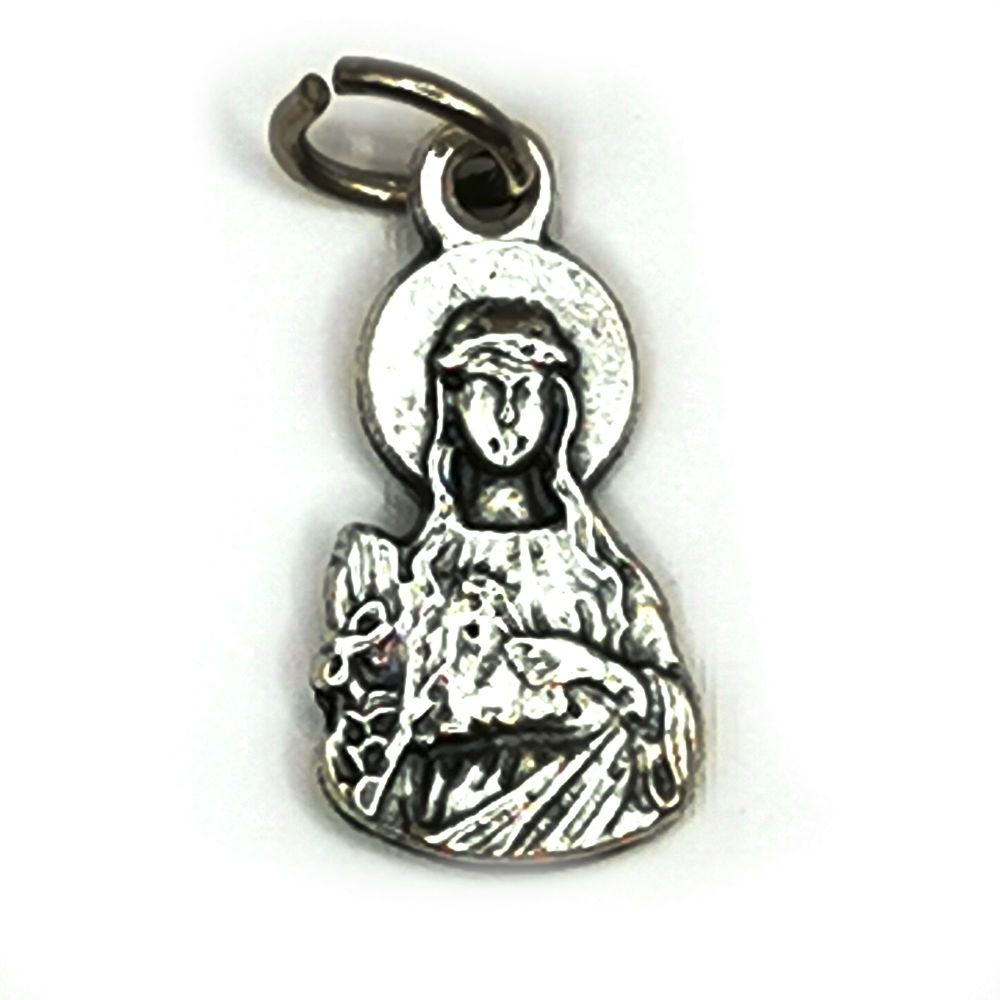  Catholic St. Philomena medal 2cm silver colour metal 