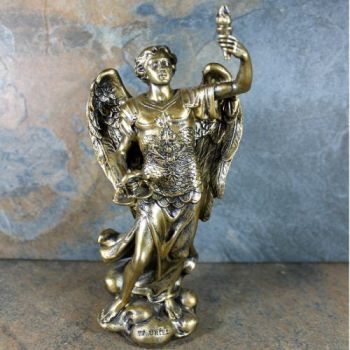  Archangel Uriel Statue bronze effect 21cm resin figurine ornament 