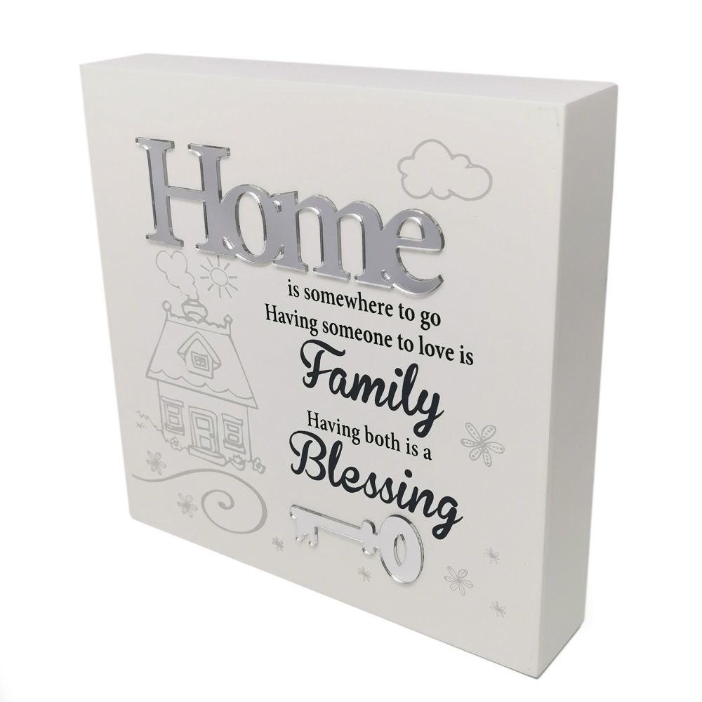 Christian Home Family Blessing plaque wall hanging standing art block plaqu