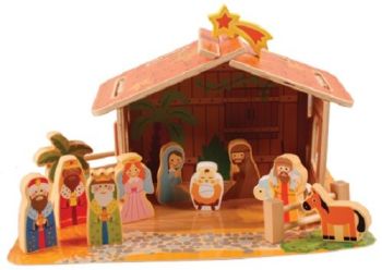 Children's Christmas Nativity Set Xmas Scene 13 figures 6cm Multicolour Christmas Ornament